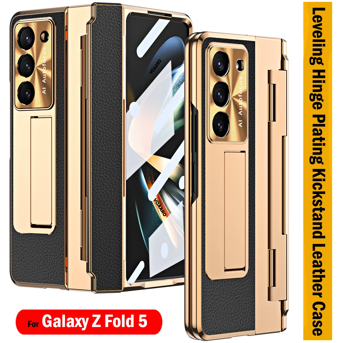 Leveling Hinge Protection Stand Cover for Samsung Galaxy Z Fold 5 4 3 Case Plating Leather Holder Funda with Front Screen Film
Leveling Hinge Protection Stand Cover for Samsung Galaxy Z Fold 5 4 3 Case Plating Leather Holder Funda with Front Screen Film