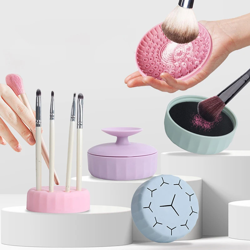 

Silicone Makeup Brush Cleaner Storage Pad Foundation Beauty Cosmetic Brush Scrubber Board Washing Cleaning Mat Gel Hand Tool 1PC