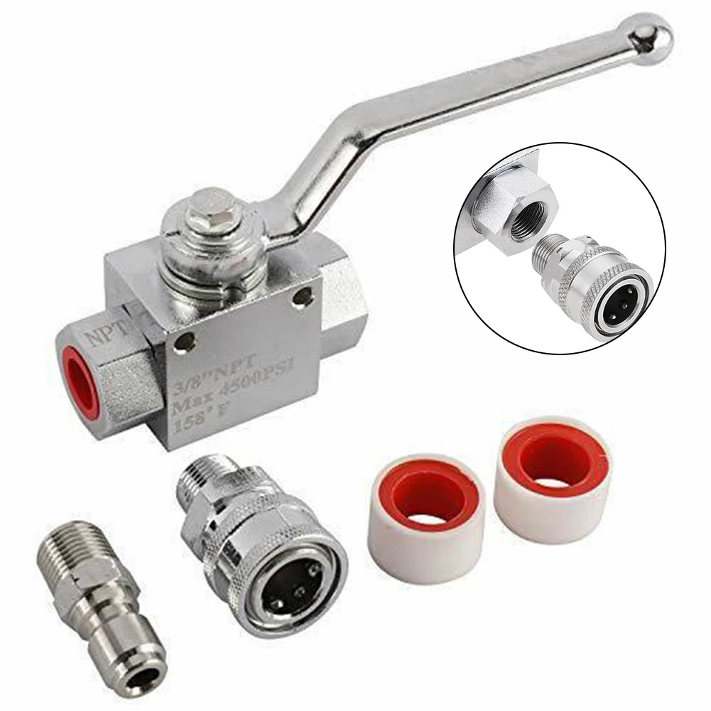 High Pressure Washer Ball Valve Kit, 3/8 Inch Quick Connect For Power Washer Hose, 4500 Psi Power Washer Pump Hose Switch
High Pressure Washer Ball Valve Kit, 3/8 Inch Quick Connect For Power Washer Hose, 4500 Psi Power Washer Pump Hose Switch