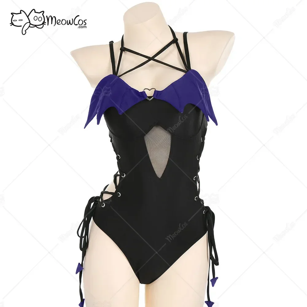 Meowcos Women's Devil Tail Gothic Purple Wings Halter Neck Cutout One-Piece Swimsuit
Meowcos Women's Devil Tail Gothic Purple Wings Halter Neck Cutout One-Piece Swimsuit