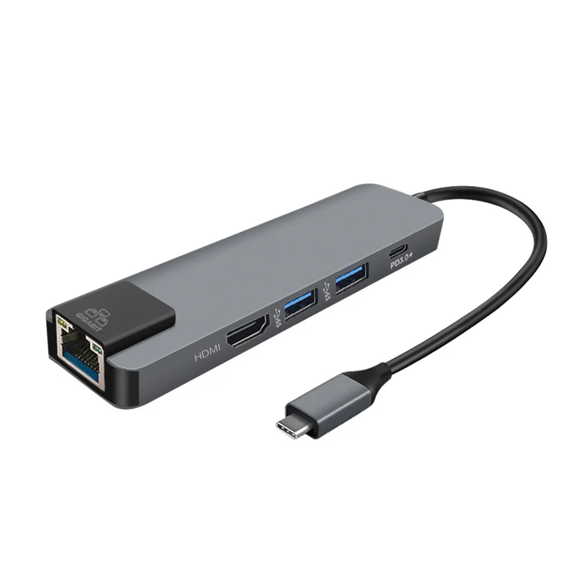 5 in 1 Universal Laptop Docking Station Type c Hub to 3.0 Lan 4k Hd Pd Fast Charging Ethernet Multifunction Usb Hub Adapter
5 in 1 Universal Laptop Docking Station Type c Hub to 3.0 Lan 4k Hd Pd Fast Charging Ethernet Multifunction Usb Hub Adapter