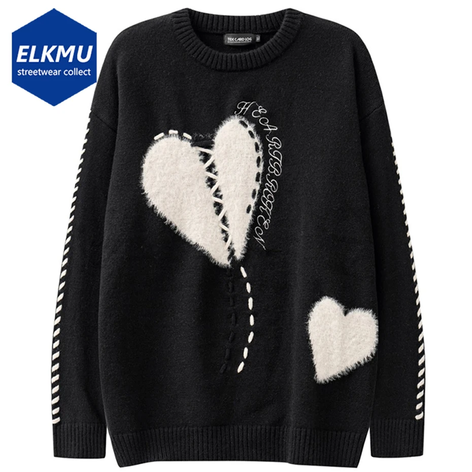 Heart Graphic Knit Sweater Oversized Y2K Jumper Knitted Pullover Men Black Beige Knitwear Harajuku Streetwear Hip Hop Sweaters
Heart Graphic Knit Sweater Oversized Y2K Jumper Knitted Pullover Men Black Beige Knitwear Harajuku Streetwear Hip Hop Sweaters