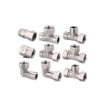 304 stainless steel union tee joint water heater double inner wire outer wire direct 1 / 2 Union elbow water pipe fittings