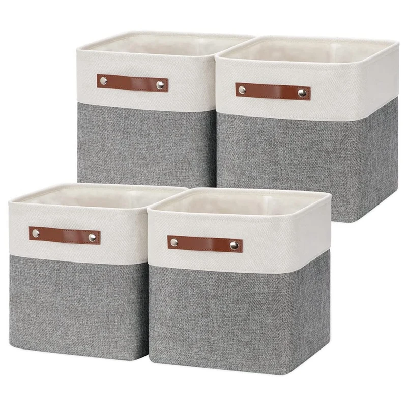 Fabric Square Storage Baskets Bins Square Baskets 11 Inchx11inch Set Of 4 Foldable Storage Square Bin Basket For Shelves 
Fabric Square Storage Baskets Bins Square Baskets 11 Inchx11inch Set Of 4 Foldable Storage Square Bin Basket For Shelves