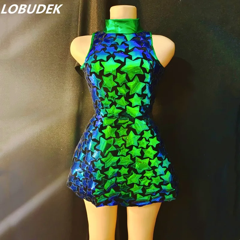 Glitter Green Laser Mirror Sleeveless Short Dress Club Party Rave Dance Costume DJ Singer Dancer Nightclub Show Sexy Stage Wear
Glitter Green Laser Mirror Sleeveless Short Dress Club Party Rave Dance Costume DJ Singer Dancer Nightclub Show Sexy Stage Wear