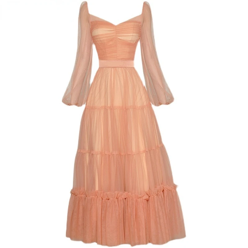 Dresses For Women 2023 Runway Luxury Designer High Quality Spring Lantern Sleeve V neck Backless Sexy Party Ball Gown Mesh Dress
Dresses For Women 2023 Runway Luxury Designer High Quality Spring Lantern Sleeve V neck Backless Sexy Party Ball Gown Mesh Dress