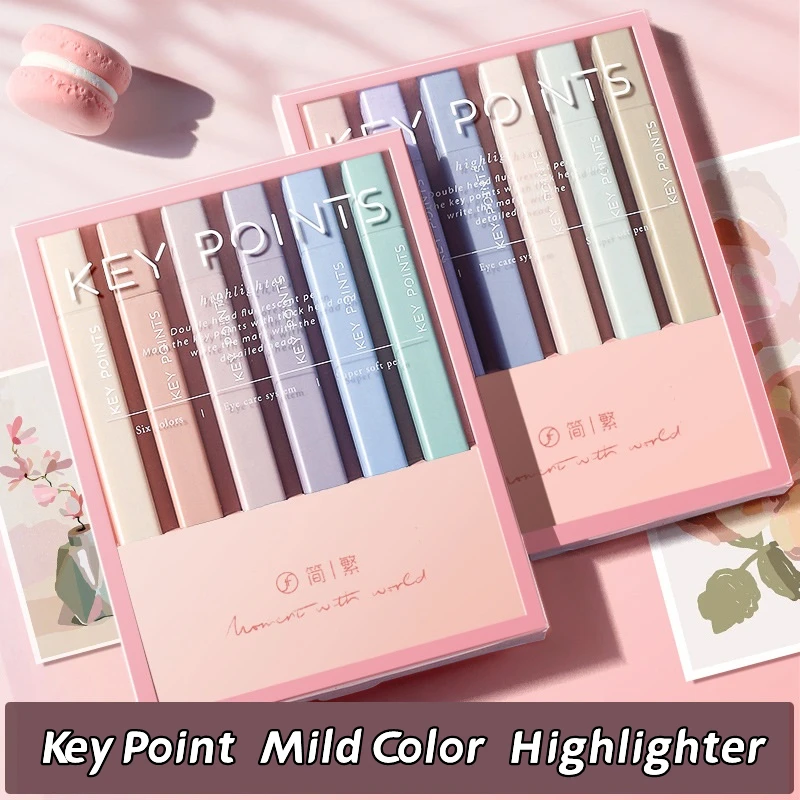 6pcs Mild Color Highlighter Pens Set Double Ended Bold Brush Fine Spot Liner Marker Drawing Office School H7117
6pcs Mild Color Highlighter Pens Set Double Ended Bold Brush Fine Spot Liner Marker Drawing Office School H7117