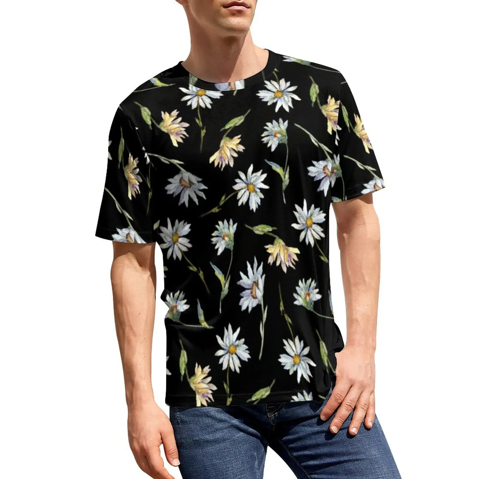 Elegant Daisy T Shirt Watercolor Floral Kawaii T-Shirts O Neck Vintage Tee Shirt Summer Male Printed Top Tees Plus Size
Elegant Daisy T Shirt Watercolor Floral Kawaii T-Shirts O Neck Vintage Tee Shirt Summer Male Printed Top Tees Plus Size