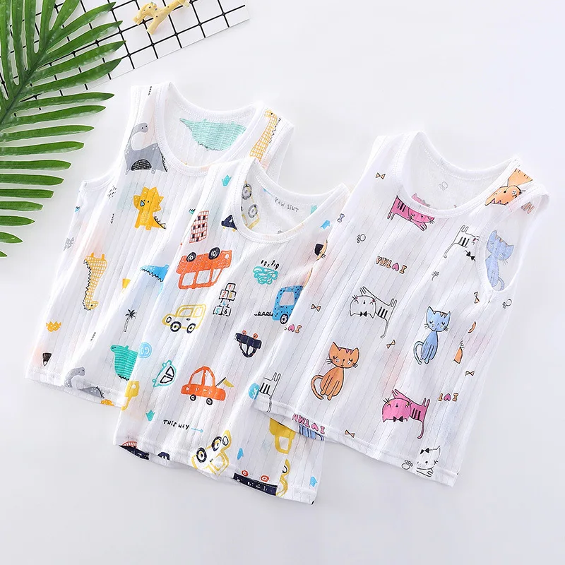 Summer Baby Tank Top Cotton Sleeveless Tshirt Soft Breathable Crop Tops Cartoon Print Casual Kids Clothing Sleepwear 2022 New 
Summer Baby Tank Top Cotton Sleeveless Tshirt Soft Breathable Crop Tops Cartoon Print Casual Kids Clothing Sleepwear 2022 New