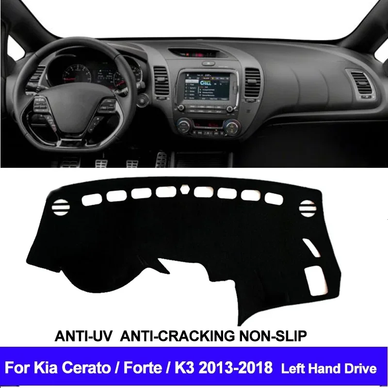 

Car Dashboard Cover Dash Mat Dash Pad DashMat Carpet ANti-UV NON-Slip For Kia Cerato Forte K3 2013-2015 2016 2017 2018