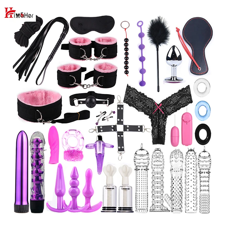 

35 Pcs Bondage Set Adult Sex Toys SM Restraints Slave Fetish Toys Kit Game Handcuffs For bdsm Women Gay Juguete Sexual