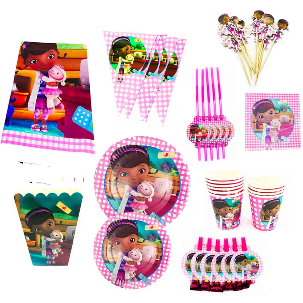 Doc McStuffins Birthday Decorations Baby Shower Disposable Paper Plates Cups Napkins Table Cover Girl's Birthday Party Supplies
Doc McStuffins Birthday Decorations Baby Shower Disposable Paper Plates Cups Napkins Table Cover Girl's Birthday Party Supplies