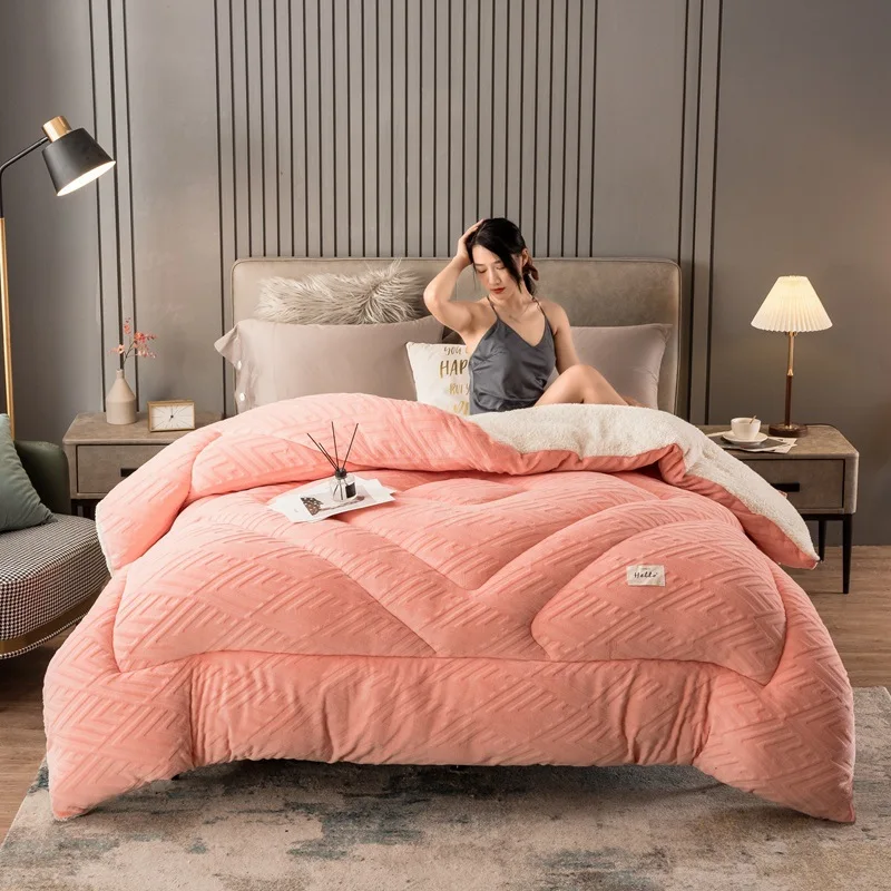 Simple Milk Velvet Stitching Imitation Lamb Velvet Winter Quilt Thickened Warm Whole Quilt Core Winter Single Double Quilt
Simple Milk Velvet Stitching Imitation Lamb Velvet Winter Quilt Thickened Warm Whole Quilt Core Winter Single Double Quilt