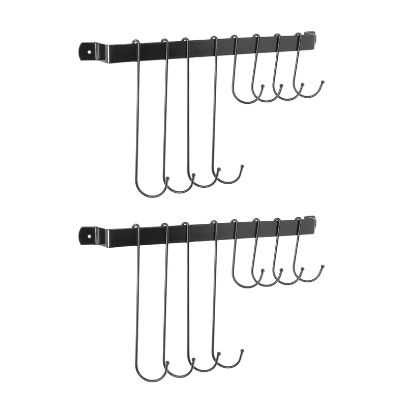 2X Coffee Mug Rack,Wall Mounted Coffee Cup Holder With Flexible Hooks,For Mugs,Teacups,Kitchen Utensils(16 Inch/Black)
2X Coffee Mug Rack,Wall Mounted Coffee Cup Holder With Flexible Hooks,For Mugs,Teacups,Kitchen Utensils(16 Inch/Black)