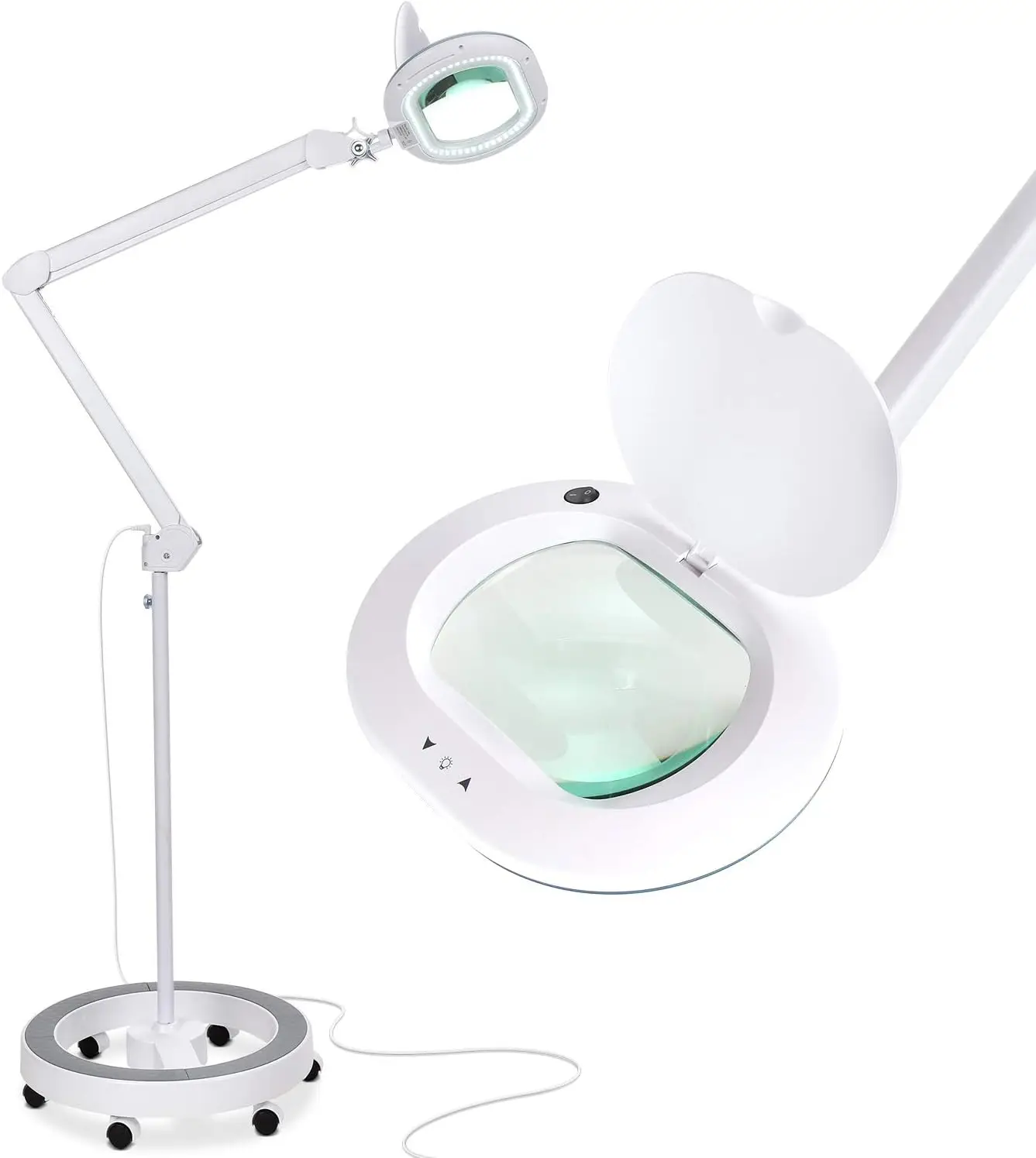 Pro Magnifying Glass with Stand and Light \u2013 Magnifying Floor Lamp with 6-Wheels on a Sturdy Base for Facials \u2013 LED Wor
Pro Magnifying Glass with Stand and Light \u2013 Magnifying Floor Lamp with 6-Wheels on a Sturdy Base for Facials \u2013 LED Wor