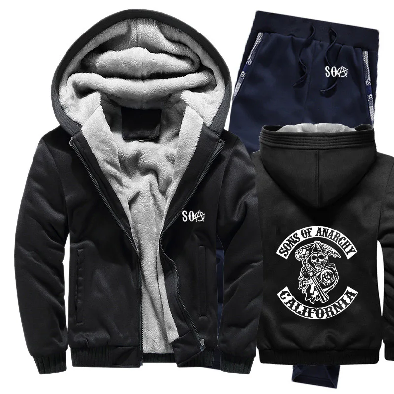 2022 SOA Sons of Anarchy Skull Printed Hoodies Mens Suit Winter fleece Thicken Warm zipper Sweatshirt Mens Hoodies Jacket +Pants
2022 SOA Sons of Anarchy Skull Printed Hoodies Mens Suit Winter fleece Thicken Warm zipper Sweatshirt Mens Hoodies Jacket +Pants