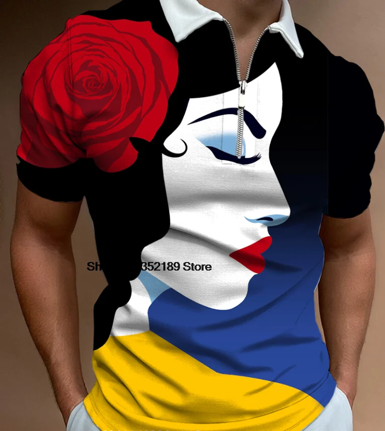 Summer Men's Clothes Luxury Casual zip Lapel Top Men Polo Shirts Man Fashion Figure Printing Short Sleeve T-shirt FOR MEN
Summer Men's Clothes Luxury Casual zip Lapel Top Men Polo Shirts Man Fashion Figure Printing Short Sleeve T-shirt FOR MEN