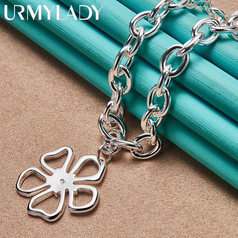 URMYLADY 925 Sterling Silver Flower Pendant Charm Chain Necklace For Women Wedding Celebration Engagement Jewelry
URMYLADY 925 Sterling Silver Flower Pendant Charm Chain Necklace For Women Wedding Celebration Engagement Jewelry