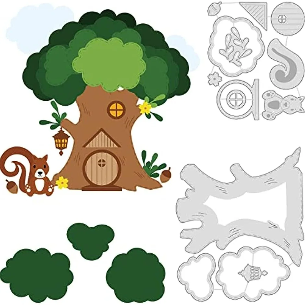 Tree House Squirrel Cutting Dies Cute Animal DIY Embossing Card Template for DIY Scrapbooking Photo Album Decorative
Tree House Squirrel Cutting Dies Cute Animal DIY Embossing Card Template for DIY Scrapbooking Photo Album Decorative