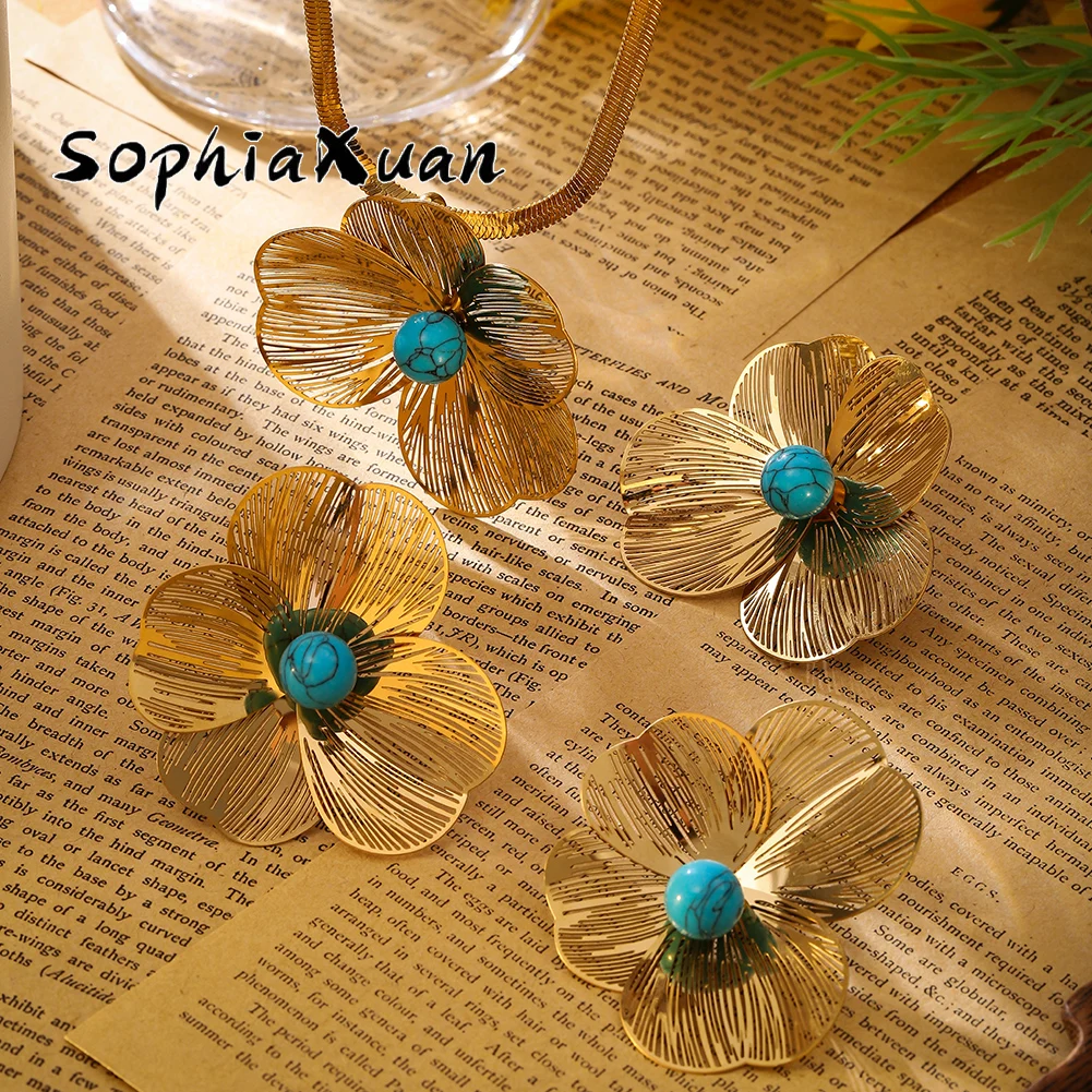SophiaXuan Necklaces Earrings Set Multilayered Snake Bone Chain Trendy Charm Artificial Turquoise Fashion Jewelry Set for Women
SophiaXuan Necklaces Earrings Set Multilayered Snake Bone Chain Trendy Charm Artificial Turquoise Fashion Jewelry Set for Women