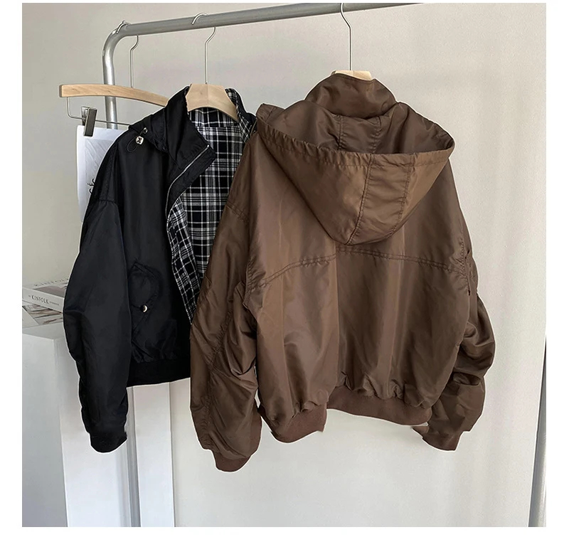 Новинка 2022, красивая и крутая Женская ветровка в клетку из двух частей с плиссированными рукавами, короткое пальто с капюшоном
Новинка 2022, красивая и крутая Женская ветровка в клетку из двух частей с плиссированными рукавами, короткое пальто с капюшоном