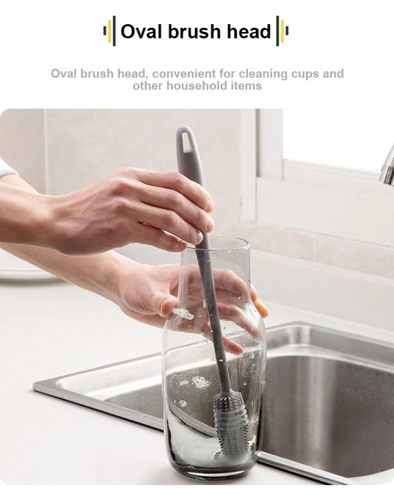 Силиконовый инструмент для чистки стаканов с длинной ручкой
Силиконовый инструмент для чистки стаканов с длинной ручкой
