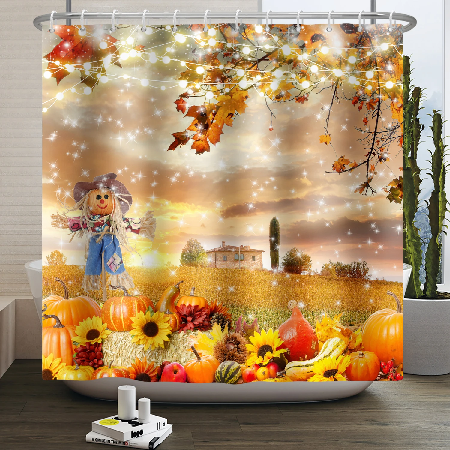 Autumn Shower Curtain Maple Leaf Sunflower Pumpkin Harvest Thanksgiving Fall Natural Scenery Bathroom Shower Curtain Waterproof
Autumn Shower Curtain Maple Leaf Sunflower Pumpkin Harvest Thanksgiving Fall Natural Scenery Bathroom Shower Curtain Waterproof