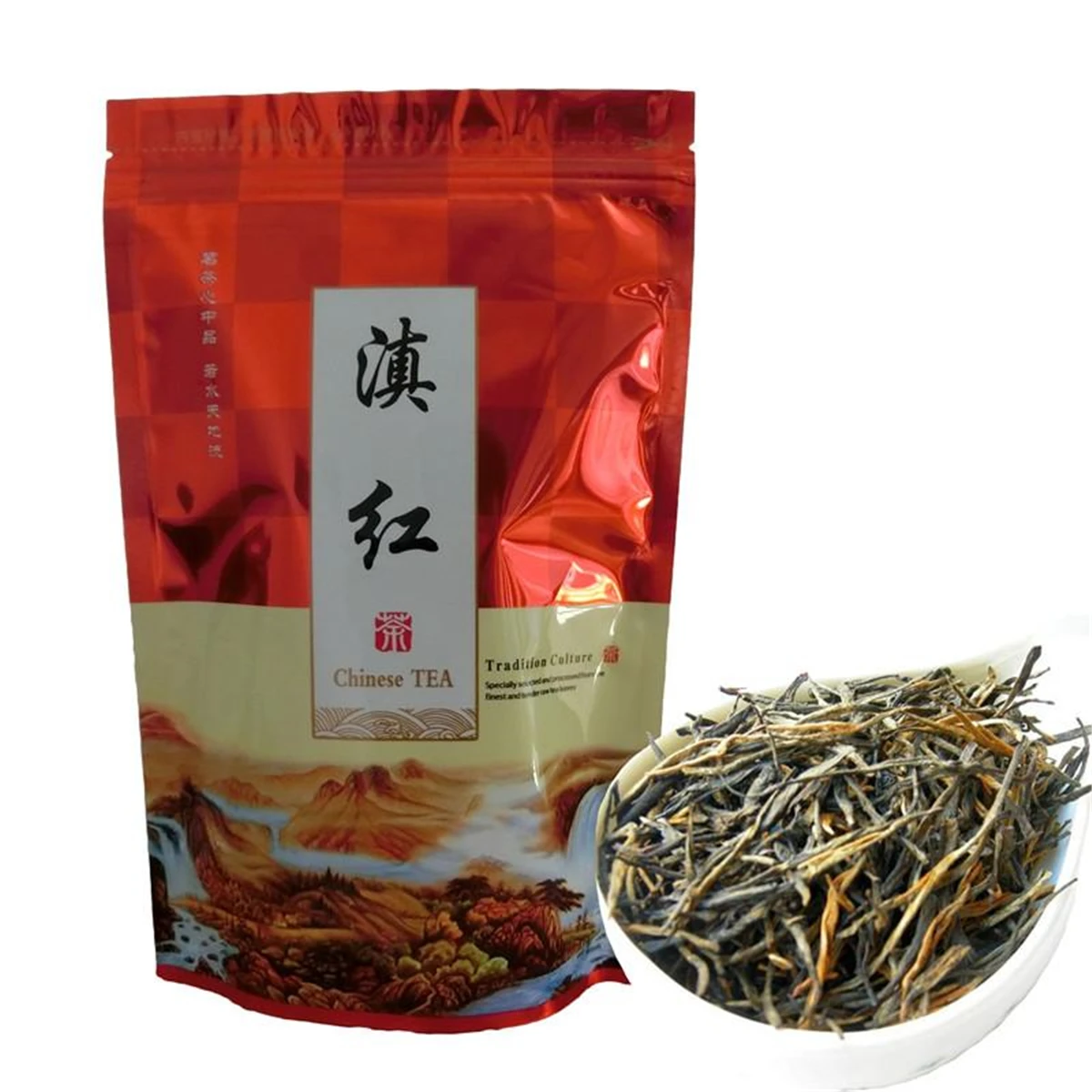 

250g Chinese Organic Black Tea Yunnan Dianhong Red Tea Health Care New Cooked tea Sealing strip packaging