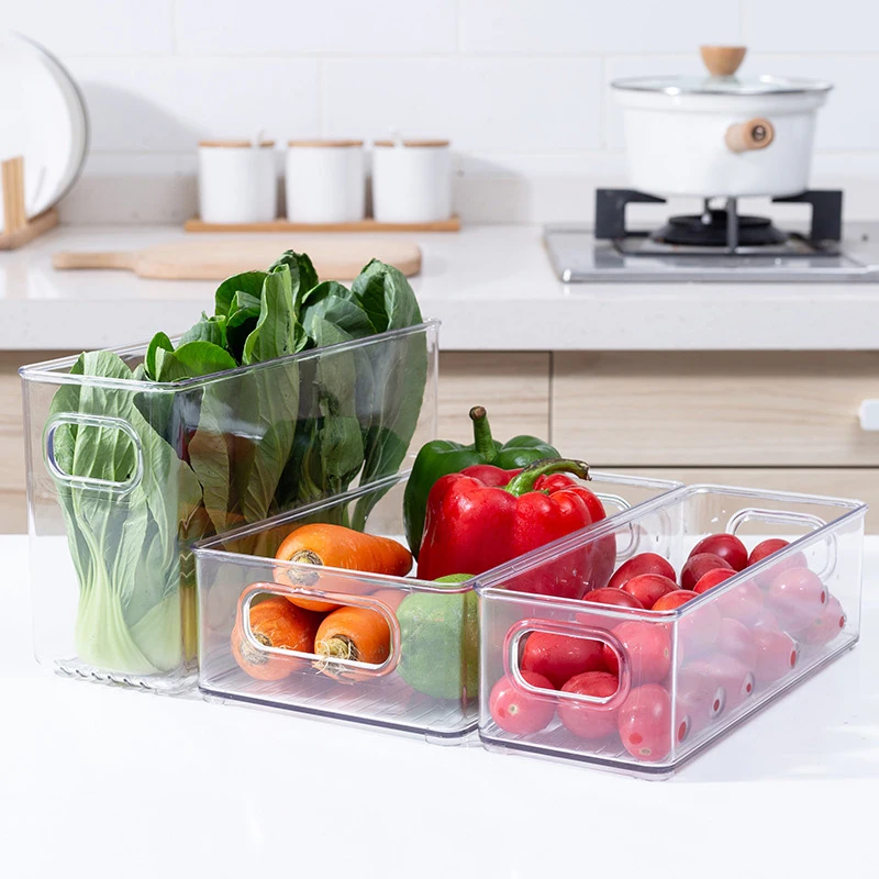 

Refrigerator Storage Box Clear Kitchen Cabinet Drawer PET Egg Food Organizer Fruit Fresh-keeping Container Freezer Kitchen Box