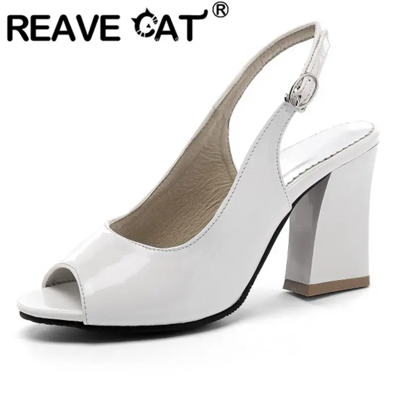 REAVE CAT, модель 2022 дюйма, блестящий задний ремешок на массивном каблуке с открытым носком, большой размер 32-45, однотонный черный, белый, Классический мягкий чехол для взрослых S3844
REAVE CAT, модель 2022 дюйма, блестящий задний ремешок на массивном каблуке с открытым носком, большой размер 32-45, однотонный черный, белый, Классический мягкий чехол для взрослых S3844