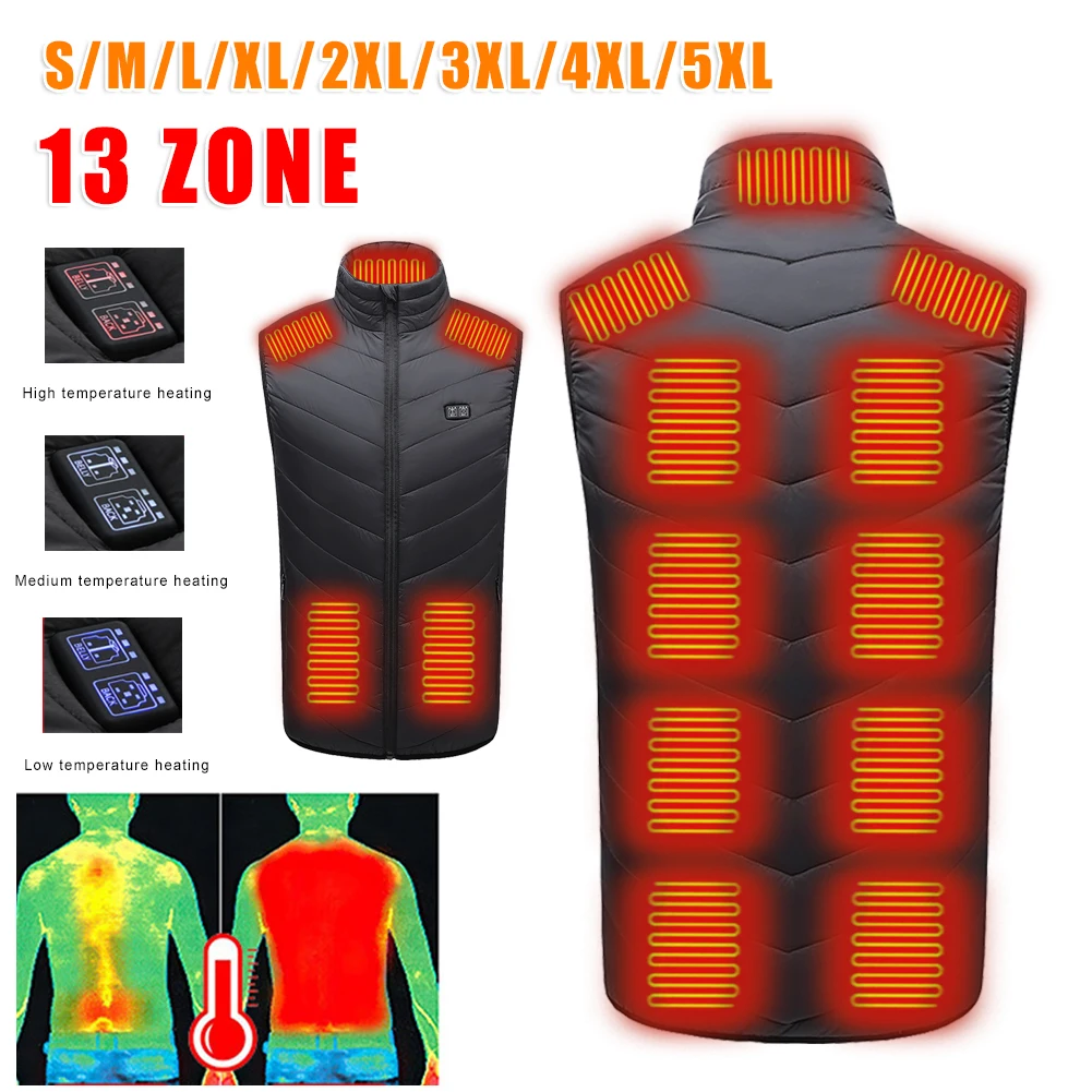 Heated Vest For Men Electric Heating Vest 13 Heating Zones Washable Winter Sleeveless Jacket Body Warmer For Sports Hiking
Heated Vest For Men Electric Heating Vest 13 Heating Zones Washable Winter Sleeveless Jacket Body Warmer For Sports Hiking