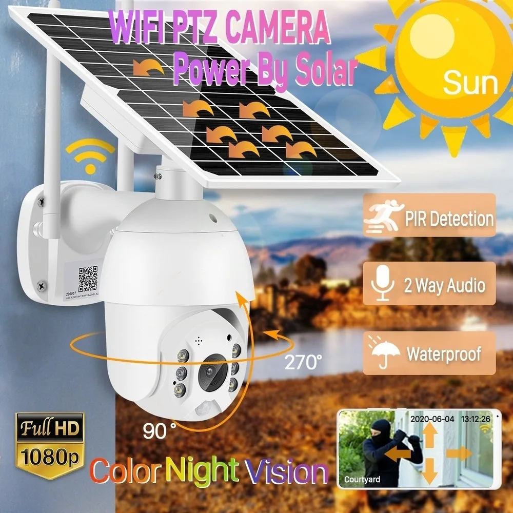 SHIWOJIA 4X Zoom Solar 1080P Camera PTZ Surveillance CCTV Wireless Monitor Cloud PIR Motion Detection Solar Outdoor Cam
SHIWOJIA 4X Zoom Solar 1080P Camera PTZ Surveillance CCTV Wireless Monitor Cloud PIR Motion Detection Solar Outdoor Cam