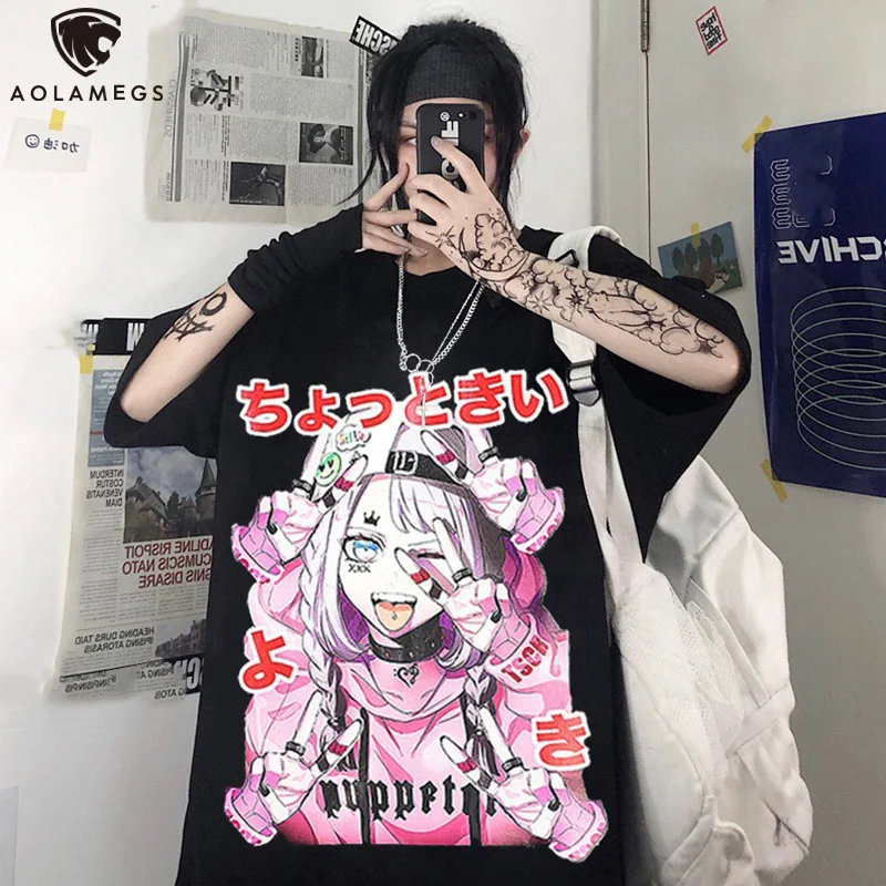 Aolamegs Cartoon Comics Girl Print Oversized T-shirt Men Cozy High Street Tee Tops Summer Funny Hip Hop College Style Streetwear
Aolamegs Cartoon Comics Girl Print Oversized T-shirt Men Cozy High Street Tee Tops Summer Funny Hip Hop College Style Streetwear