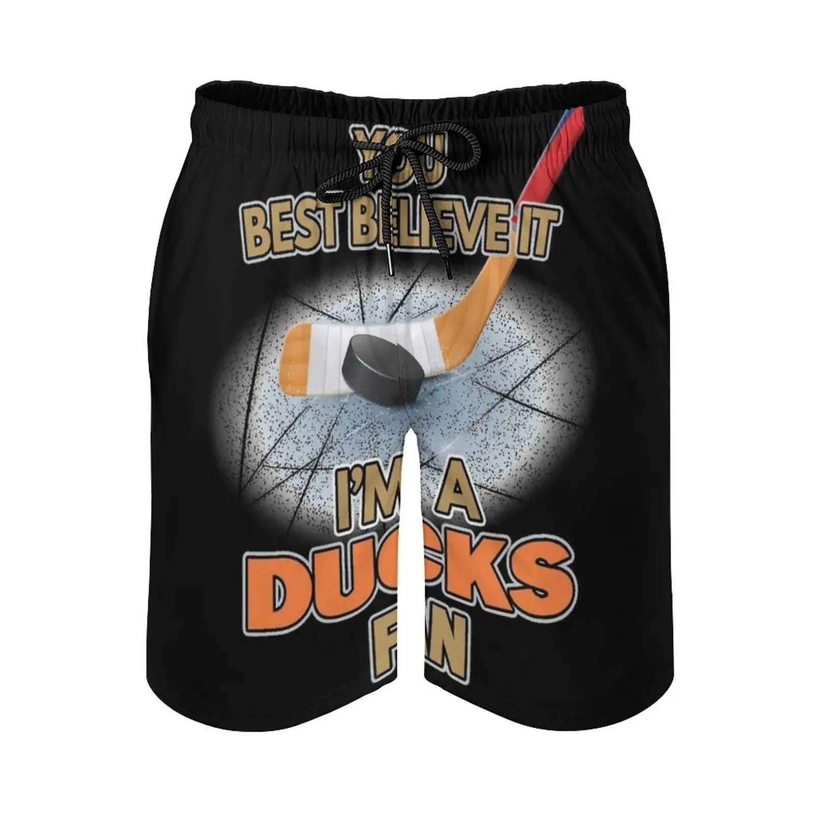 

Fan Print Swim Beach Board Shorts Swimsuit Loose Men'S Trunks Breathable Hockey Fan Believe It Hockey Player Ice Hockey Designs