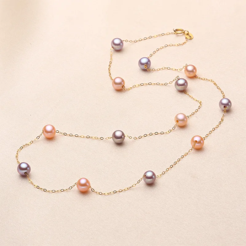 18K Gold Pearl Necklace True Round Mixed Color Freshwater Pearl Gypsophila Clavicle Chain Simple Fashion Light Luxury Jewelry SP
18K Gold Pearl Necklace True Round Mixed Color Freshwater Pearl Gypsophila Clavicle Chain Simple Fashion Light Luxury Jewelry SP