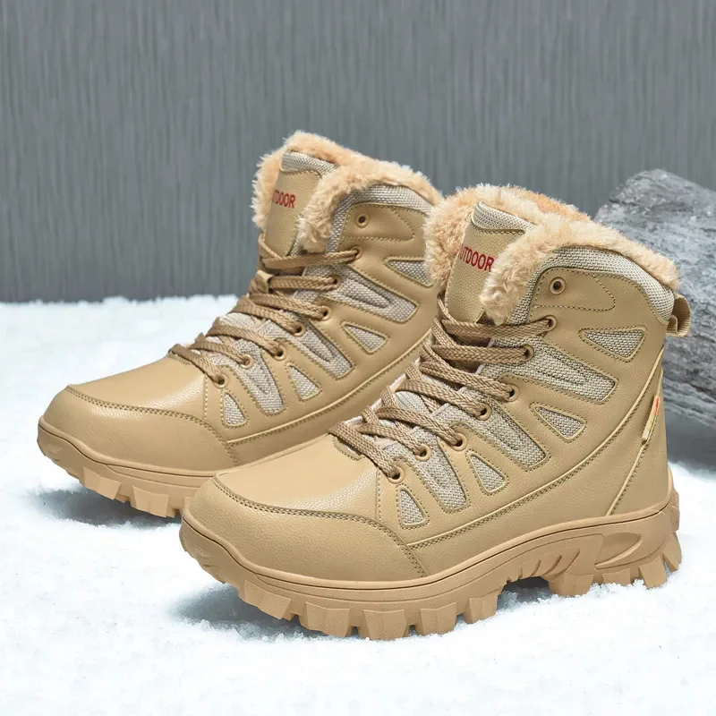 Winter Anti Slip Snow Boots Outdoor Plush Leather Hiking Shoes Mens High Quality Waterproof Boots Comfortable Military Boots Men
Winter Anti Slip Snow Boots Outdoor Plush Leather Hiking Shoes Mens High Quality Waterproof Boots Comfortable Military Boots Men