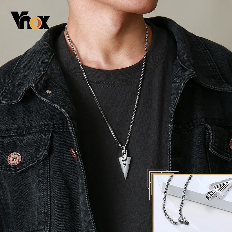 Vnox Men's Arrowhead Kunai Primal Urn Necklaces, Rock Punk Spearhead Pendant Jewellery, Stainless Steel Anniversary Gift for Him
Vnox Men's Arrowhead Kunai Primal Urn Necklaces, Rock Punk Spearhead Pendant Jewellery, Stainless Steel Anniversary Gift for Him