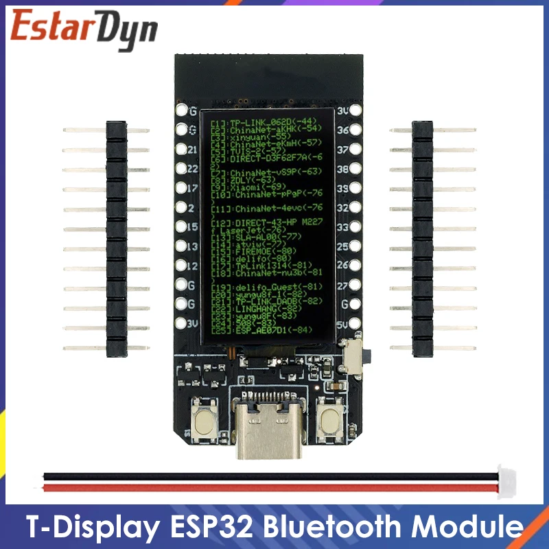 Плата макетная T-Display ESP32 с поддержкой Wi-Fi и Bluetooth, 1,14 дюйма, плата управления ЖК-дисплеем для Arduino
Плата макетная T-Display ESP32 с поддержкой Wi-Fi и Bluetooth, 1,14 дюйма, плата управления ЖК-дисплеем для Arduino