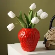 Vintage Style Strawberry Vases Flower Pot Vase Decorative Ornament Flower Arrangement for Office Homestay Party Gifts Decor