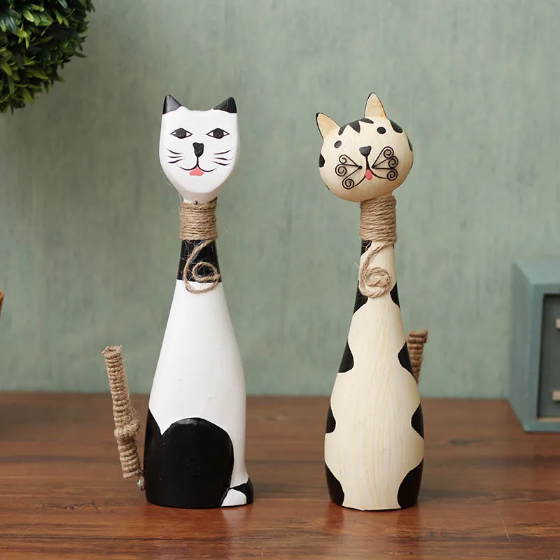 Painted Wooden Kittens Couple Cats Living Room Wine Cabinet Ornaments Home Decoration Personality Unique Craft Gifts
Painted Wooden Kittens Couple Cats Living Room Wine Cabinet Ornaments Home Decoration Personality Unique Craft Gifts