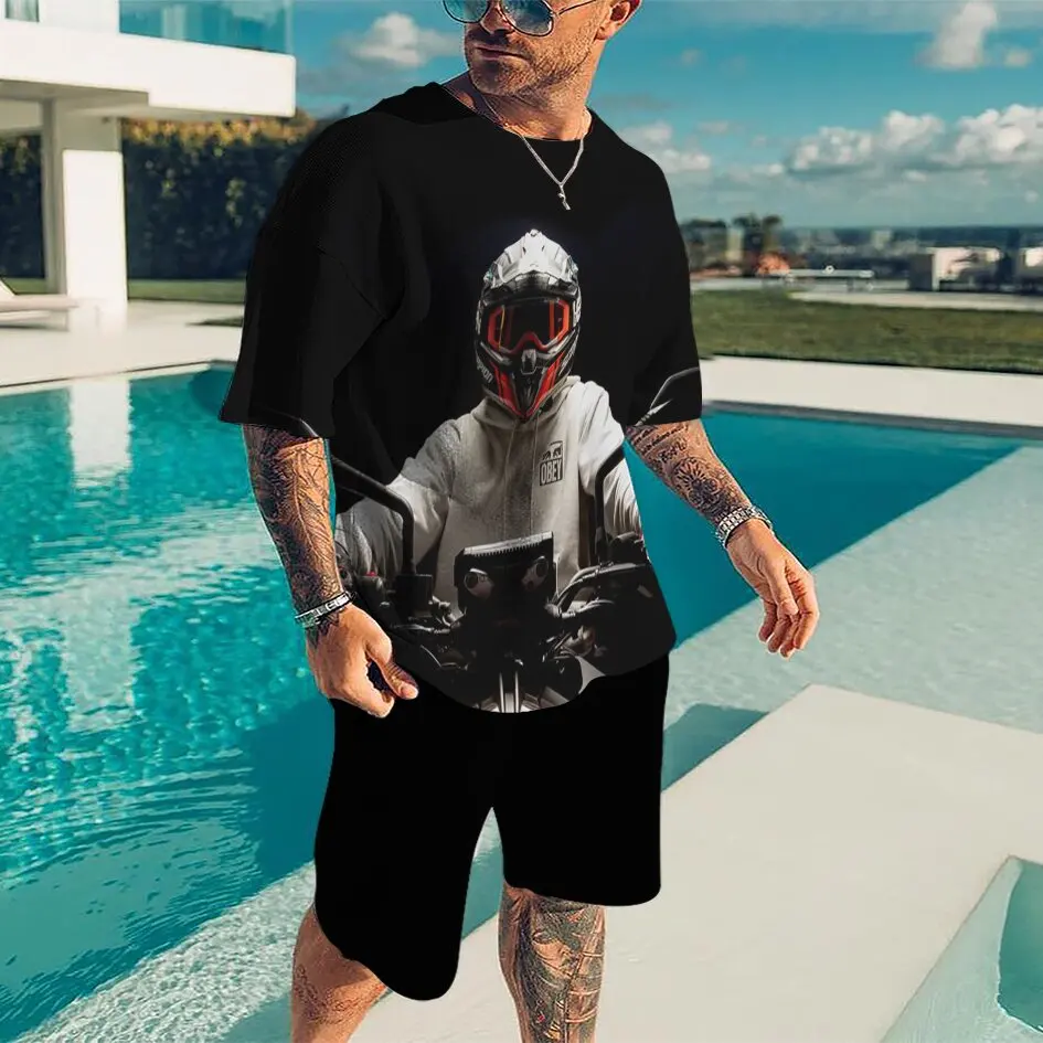 New Summer Retro Locomotive Pattern 3D Printing Men Suit Fashion Casual Shorts Clothes Oversized O-Neck Tee+2 Piece Set Of Pants
New Summer Retro Locomotive Pattern 3D Printing Men Suit Fashion Casual Shorts Clothes Oversized O-Neck Tee+2 Piece Set Of Pants