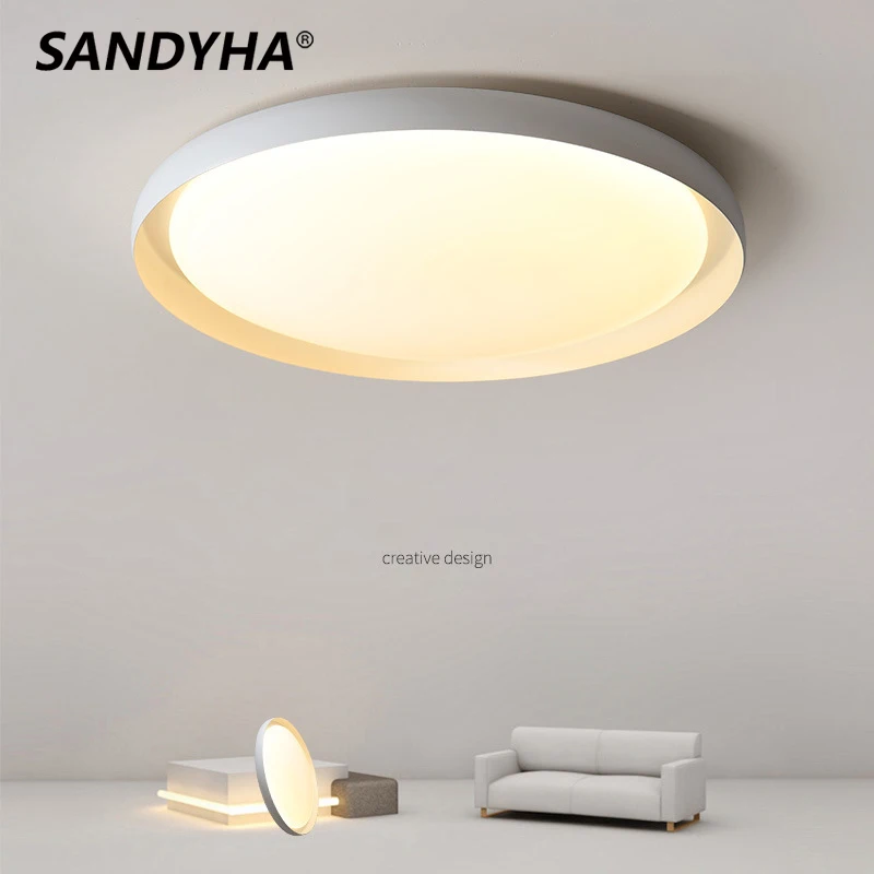 

SANDYHA Lampara Techo Modermas De Lamparas Colgantes Para Minimalist Round Ceiling Lamp Home Decor Light for bedroom Living Room