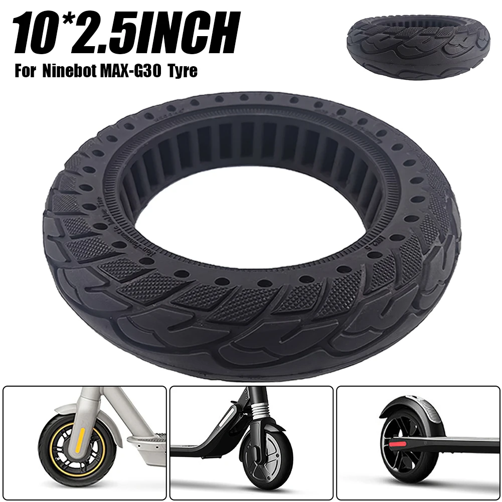 Solid Tire for 10*2.5-Inch Ninebot Max G30 Electric Scooter Anti-Shock Wear Resistant Rubber Tire Electric Scooter Replacement
Solid Tire for 10*2.5-Inch Ninebot Max G30 Electric Scooter Anti-Shock Wear Resistant Rubber Tire Electric Scooter Replacement