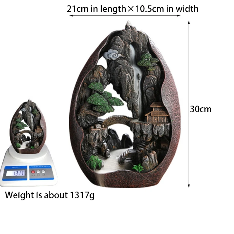Lofty Mountains and Flowing Water Backflow Incense Burner Smoke Waterfall Incense Sticks Holder 20 Pcs Incense Cones
Lofty Mountains and Flowing Water Backflow Incense Burner Smoke Waterfall Incense Sticks Holder 20 Pcs Incense Cones