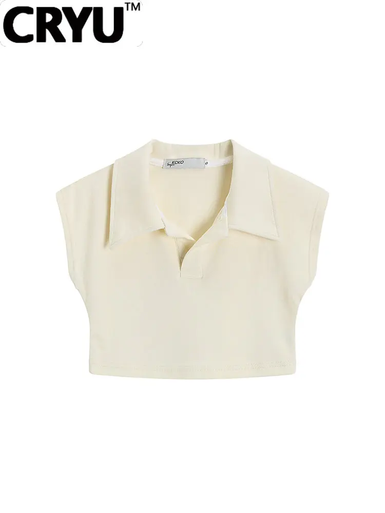 2023 Summer Women Korean Fashion Solid Color Crop Top Polo Collar T Shirts Sleeveless Tees Design Gyaru 2000s Aesthetic Sexy Hot
2023 Summer Women Korean Fashion Solid Color Crop Top Polo Collar T Shirts Sleeveless Tees Design Gyaru 2000s Aesthetic Sexy Hot