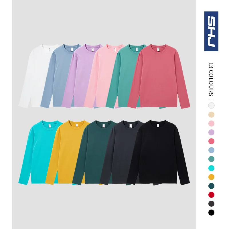 220g pure cotton long-sleeved T-shirt solid color pure cotton casual loose round neck T-shirt bottoming shirt women
220g pure cotton long-sleeved T-shirt solid color pure cotton casual loose round neck T-shirt bottoming shirt women
