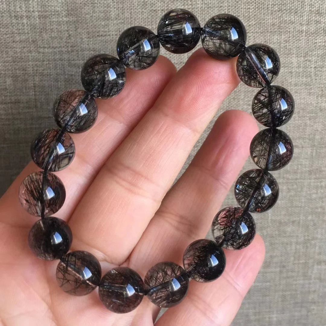 Natural Black Rutilated Quartz Clear Round Beads Bracelet 11.5-12mm Jewelry Crystal Rutilated Women Men Rare Brazil AAAAAA
Natural Black Rutilated Quartz Clear Round Beads Bracelet 11.5-12mm Jewelry Crystal Rutilated Women Men Rare Brazil AAAAAA