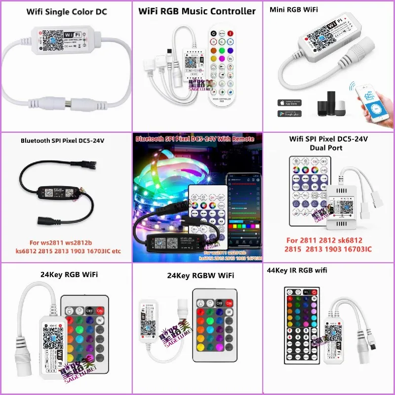 Magic Home Mini RGB RGBW RGBCCT WiFi Controller DC5-24V 2812 2811 RGB Led Strip Light Timing 16million Colors Smartphone Control
Magic Home Mini RGB RGBW RGBCCT WiFi Controller DC5-24V 2812 2811 RGB Led Strip Light Timing 16million Colors Smartphone Control