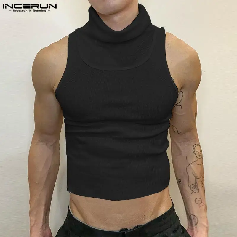 2023 Men Tank Tops Turtleneck Sleeveless Solid Color Fashion Male Vests Summer Sexy Streetwear Fitness Crop Tops S-5XL INCERUN
2023 Men Tank Tops Turtleneck Sleeveless Solid Color Fashion Male Vests Summer Sexy Streetwear Fitness Crop Tops S-5XL INCERUN