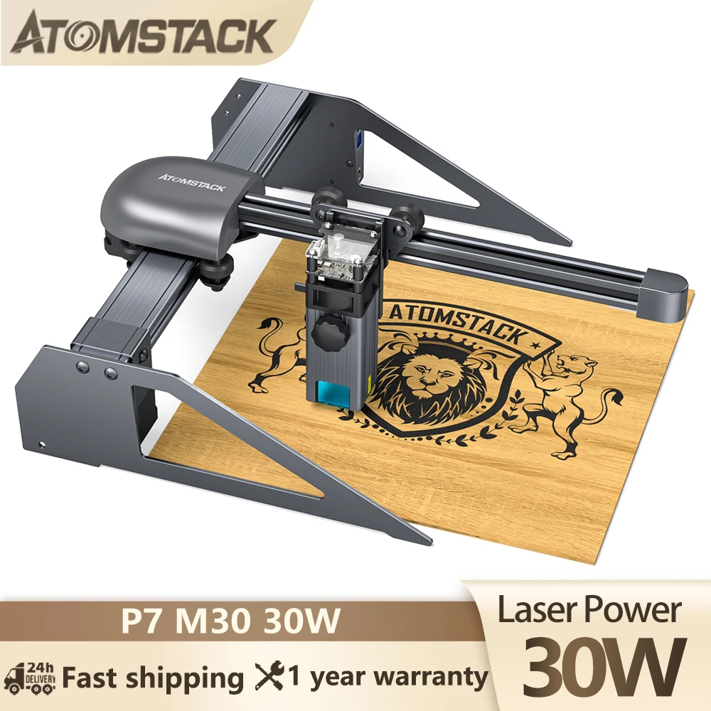 

Лазерный гравер ATOMSTACK с ЧПУ «сделай сам» P7 M30 30 Вт, лазерный гравировальный станок, быстрый мини-принтер для нанесения логотипа и маркировки, резак для деревообработки дерева и пластика